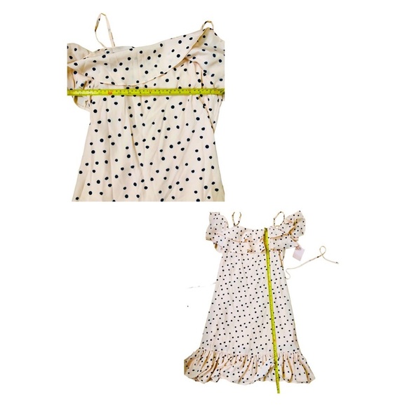 Anthropologie Avec les filles pink polka dot belted ruffled tiered dress size 2 - Picture 16 of 16